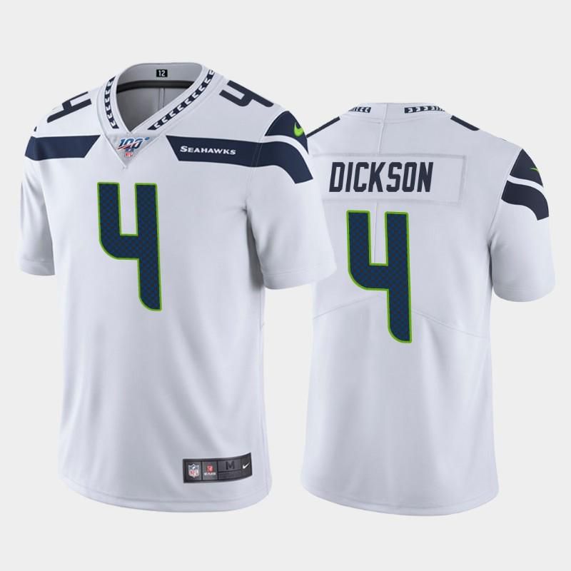 Men Seattle Seahawks #4 Michael Dickson Nike White 100th Limited NFL Jersey